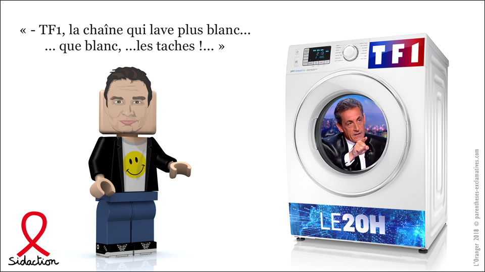 - TF1, la chaîne qui lave plus blanc... ... que blanc, ...les taches !...